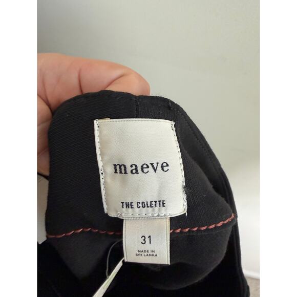 Maeve By Anthropologie The Colette Cropped Wide Leg Pants Black Womens 31 NWT - Picture 11 of 12